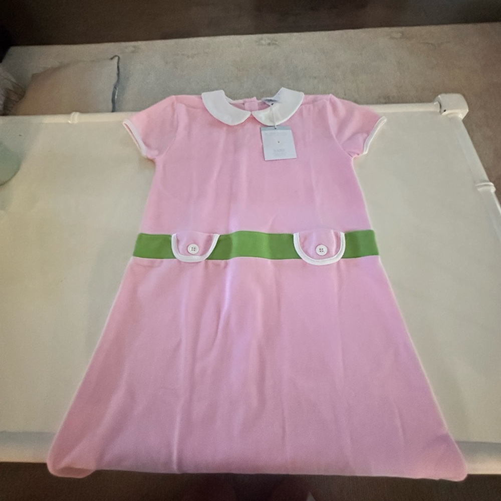 Bella Bliss Pink Dress with White Collar